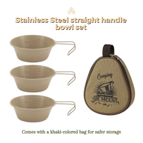 Stainless Steel Bowl Set 300ml 3pcs (Khaki)