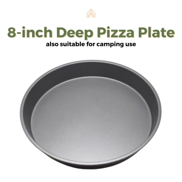 8 inches Black Non-stick Pizza Pan for Camping 2pcs