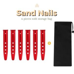 Ultra-light Aluminum Sand Nails 23cm 6pcs (red)